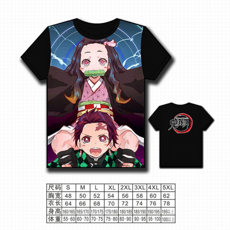 Demon Slayer Kimets Full color printed short-sleeved T-shirt S M L XL 2XL 3XL 4XL 5XL