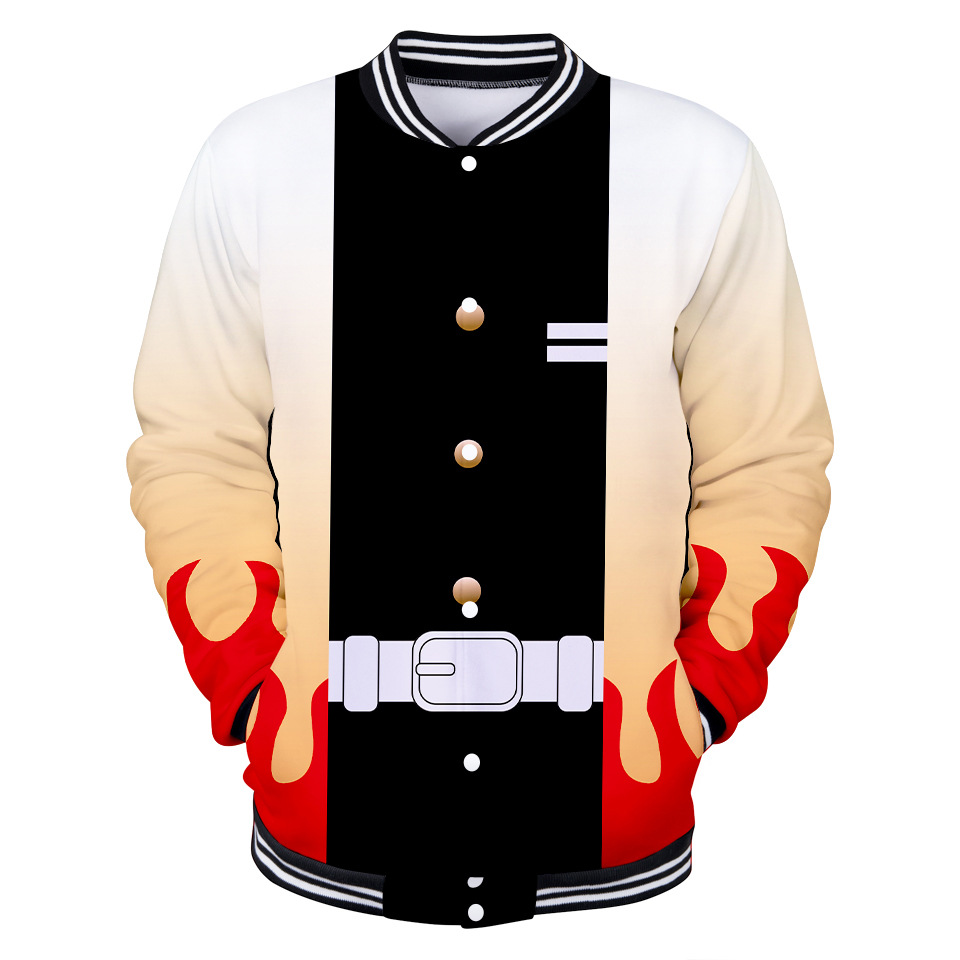demon slayer anime 3d printed baseball hoodie xs to 4xl