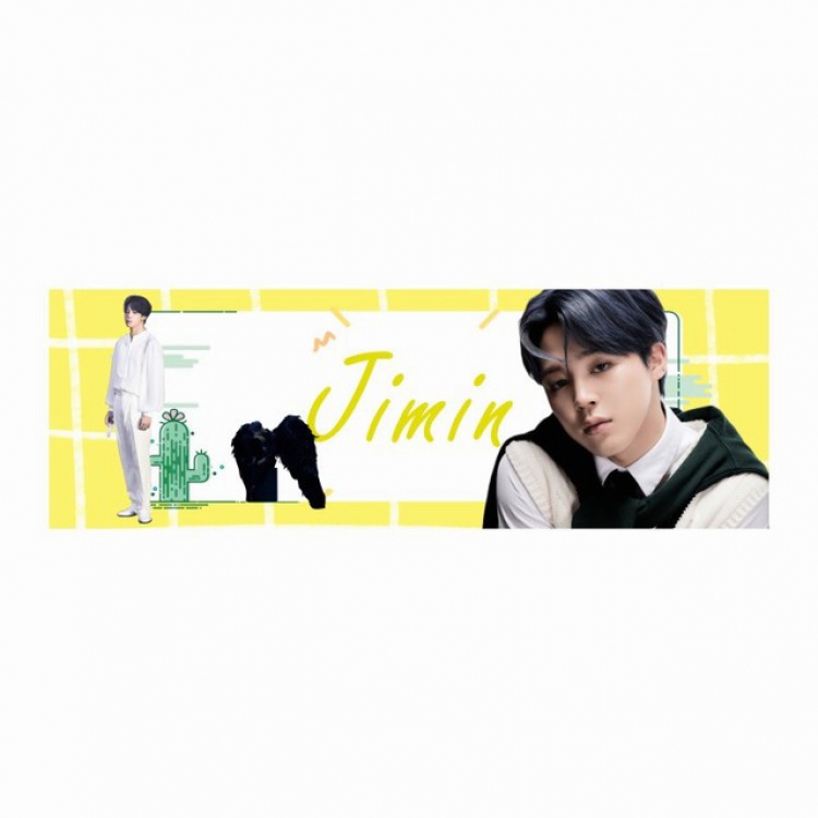 BTS JIMIN Double-sided color waterproof banner banner 15X45CM 20G set price for 5 pcs
