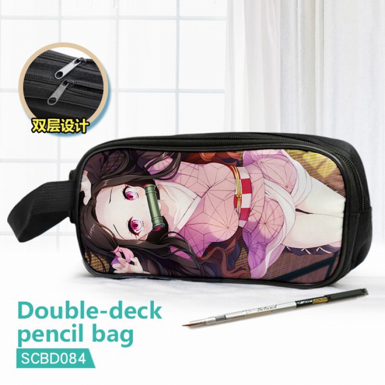 Demon Slayer Kimets Double waterproof pencil case 25X7X12CM-SCBD084