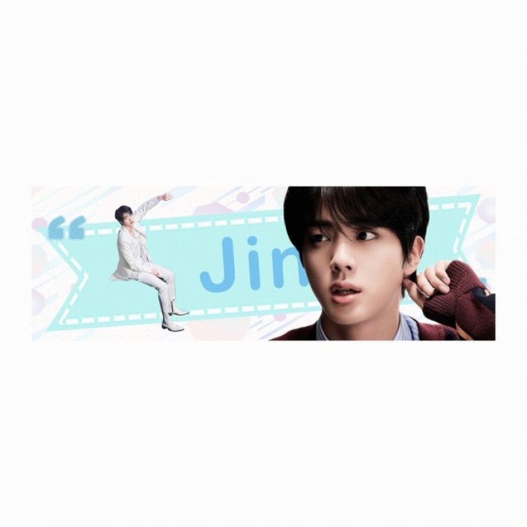 BTS JIN Double-sided color waterproof banner banner 15X45CM 20G set price for 5 pcs