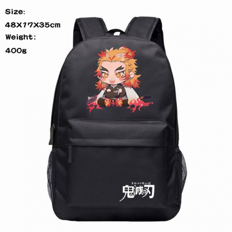 Demon Slayer Kimets Rengoku Kyoujurou Anime 600D Canvas Backpack Waterproof School Bag 48X17X35CM 400G