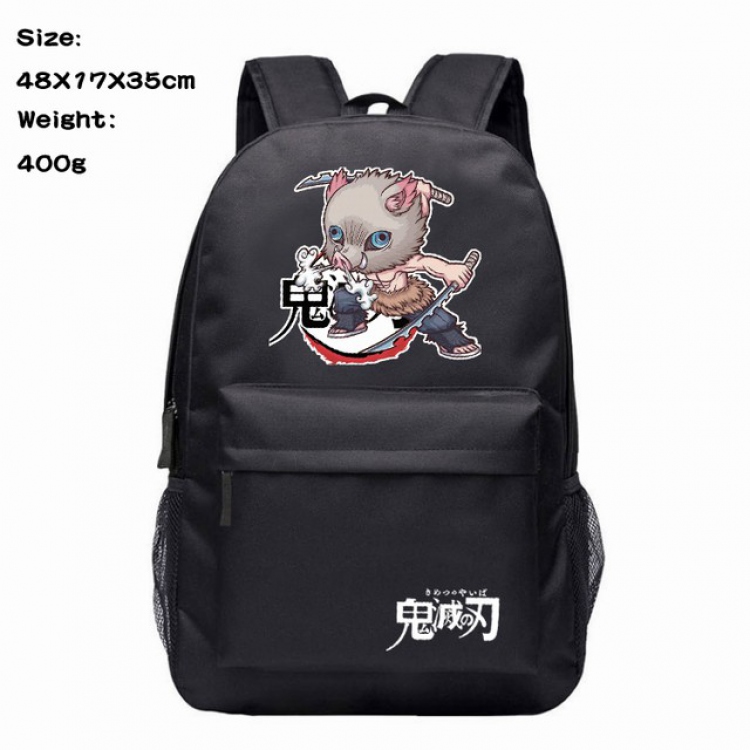 Demon Slayer Kimets Hashibira Inosuke Anime 600D Canvas Backpack Waterproof School Bag 48X17X35CM 400G