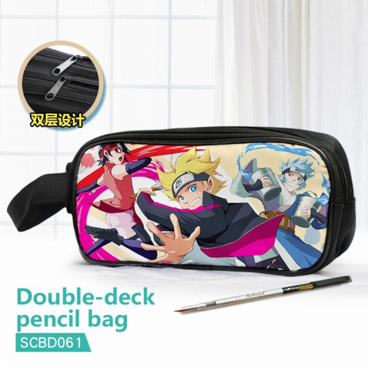 Naruto Double waterproof pencil case 25X7X12CM-SCBD061