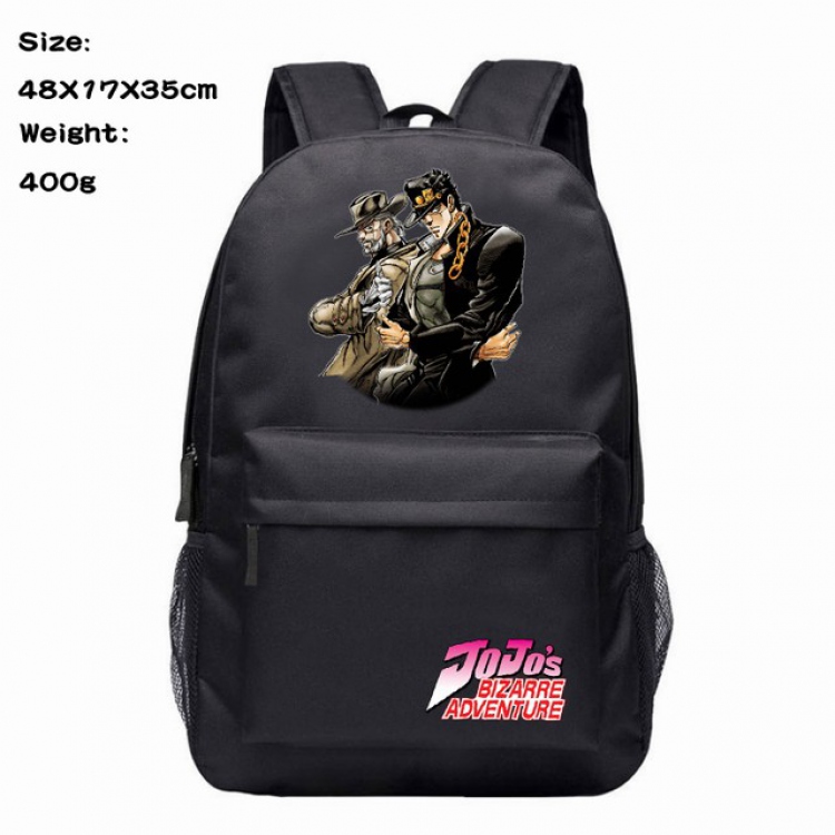 JoJos Bizarre Adventure Kujo Jotaro Anime 600D Canvas Backpack 48X17X35CM 400G