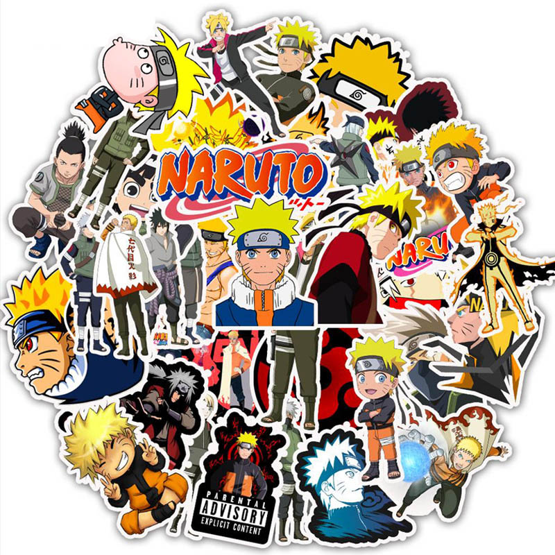 Naruto anime waterproof stickers set(50pcs a set) price for 5 set