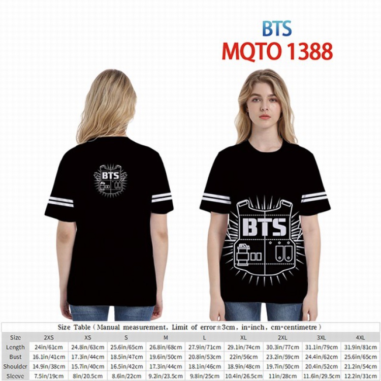 BTS Full color short sleeve t-shirt 9 sizes from 2XS to 4XL MQTO-1388