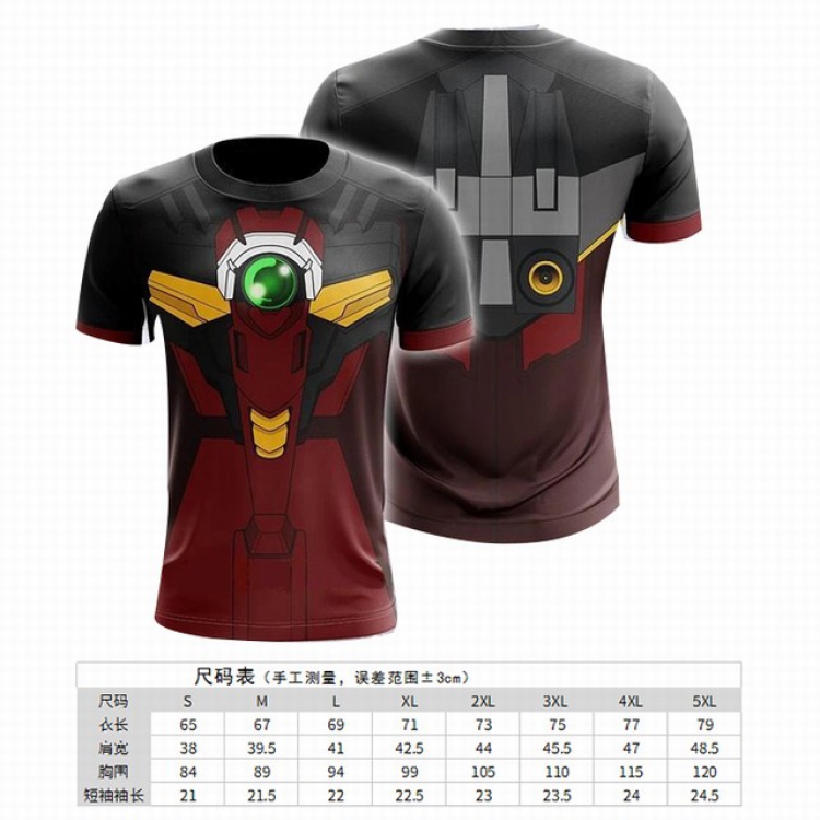 Gundam Full color printed short-sleeved T-shirt 8 sizes from S to 5XL price for 2 pcs GD-3