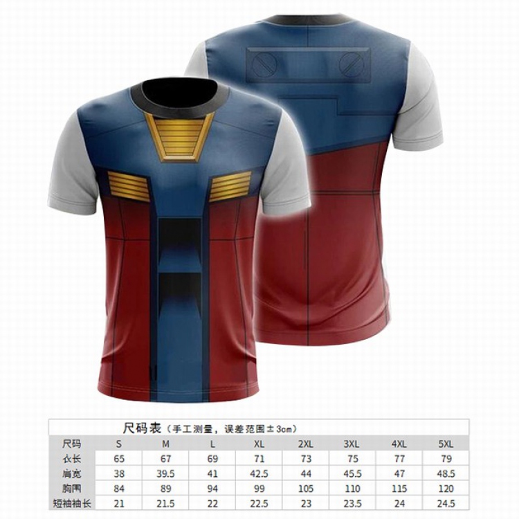 Gundam Full color printed short-sleeved T-shirt 8 sizes from S to 5XL price for 2 pcs GD-2