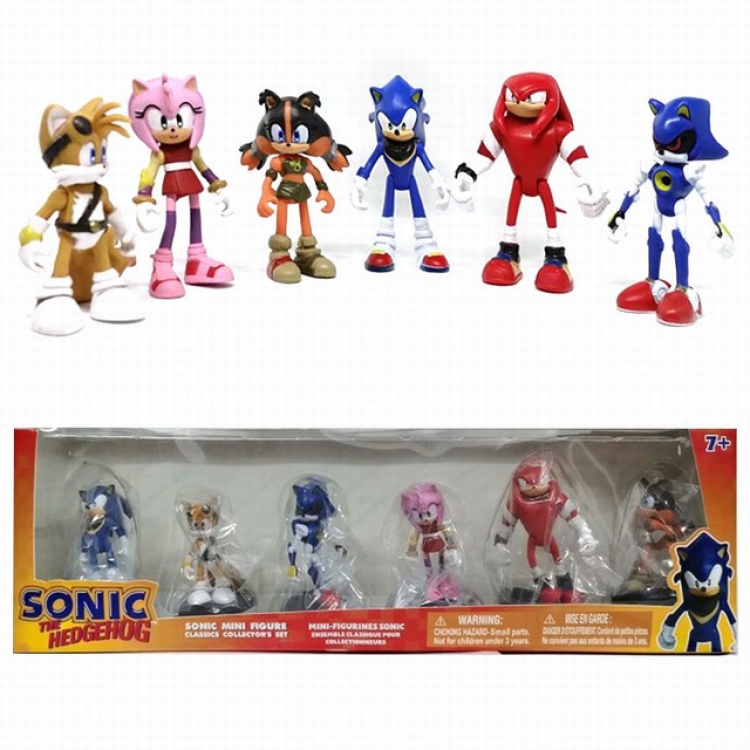 Sonic The Heogehog a set of 6 Boxed Figure Decoration Model 6.8-9CM 0.26KG