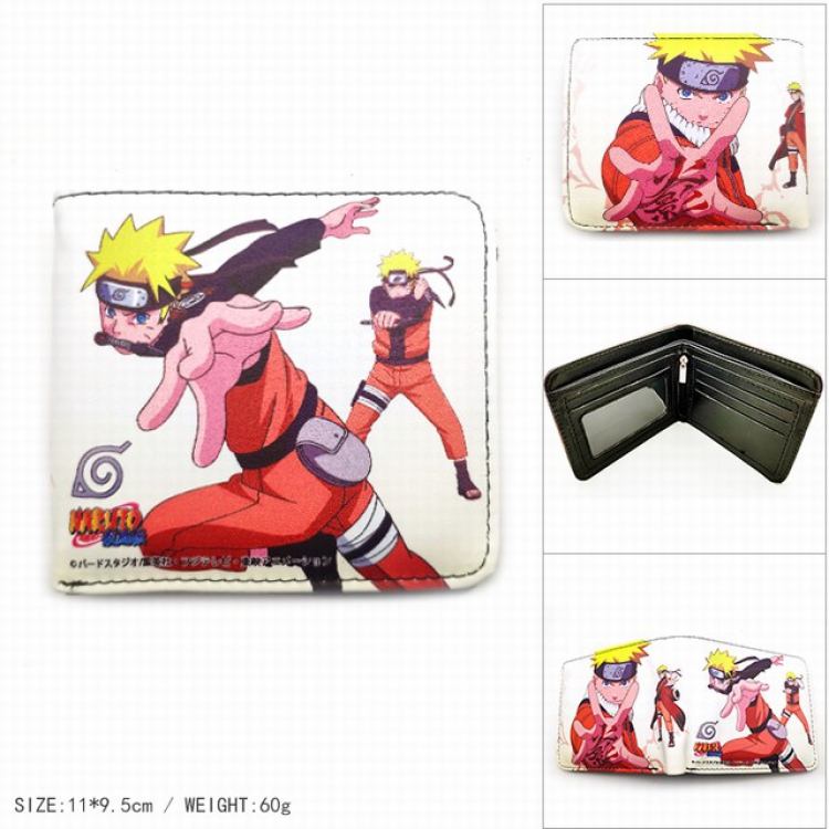 Naruto Short color picture two fold wallet 11X9.5CM 60G-HK-589