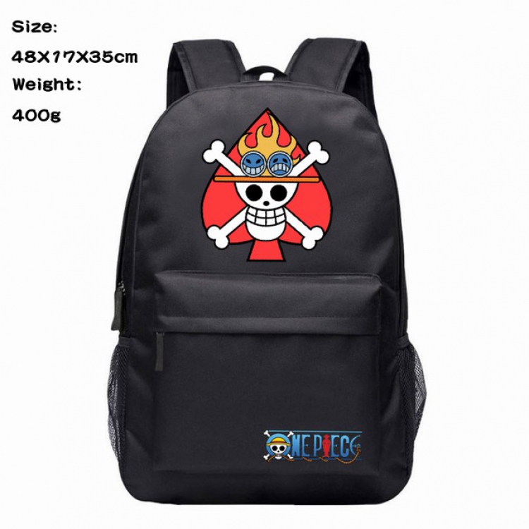 One Piece Ace Anime 600D Canvas Backpack Waterproof School Bag 48X17X35CM 400G