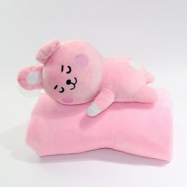 BTS Rabbit Plush doll air conditioner is pillow Doll size:20X13CM Quilt size:84X74CM 0.29KG