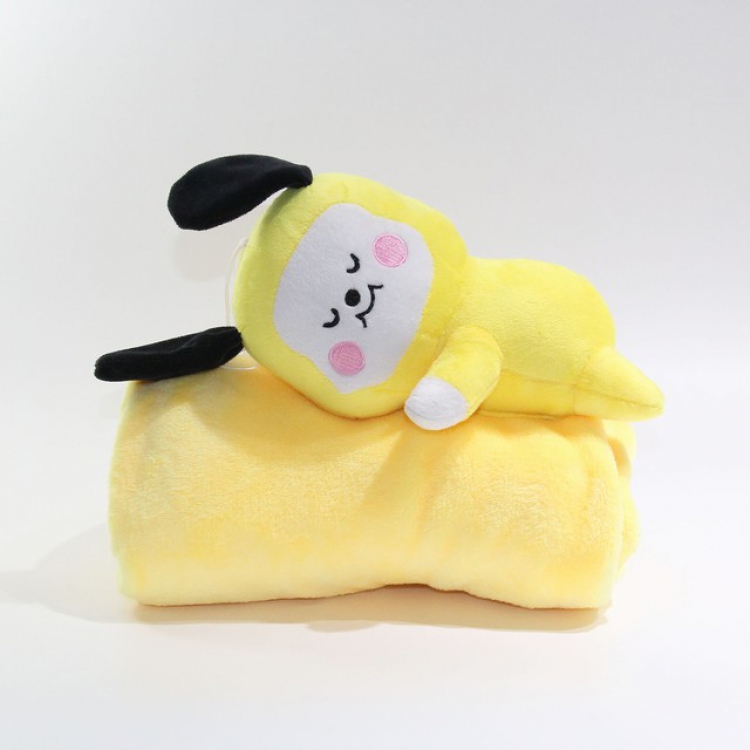 BTS Puppy Plush doll air conditioner is pillow Doll size:20X13CM Quilt size:84X74CM 0.29KG