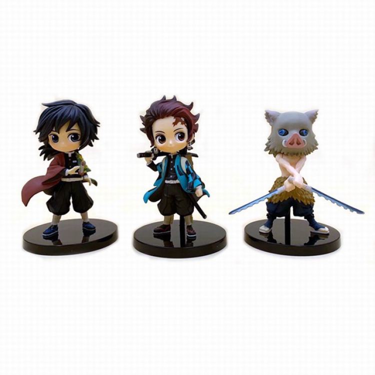 Demon Slayer Kimets Tanjirou,Tomioka Giyuu and Hashibira Inosuke a set of 3 Bagged Figure Decoration Model About 10CM