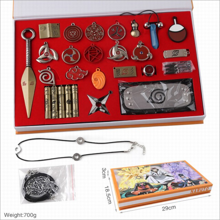 Naruto boxed keychain necklace pendant ornament a set of 28