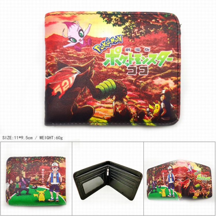 Pokemon Short color picture two fold wallet 11X9.5CM 60G-HK-606