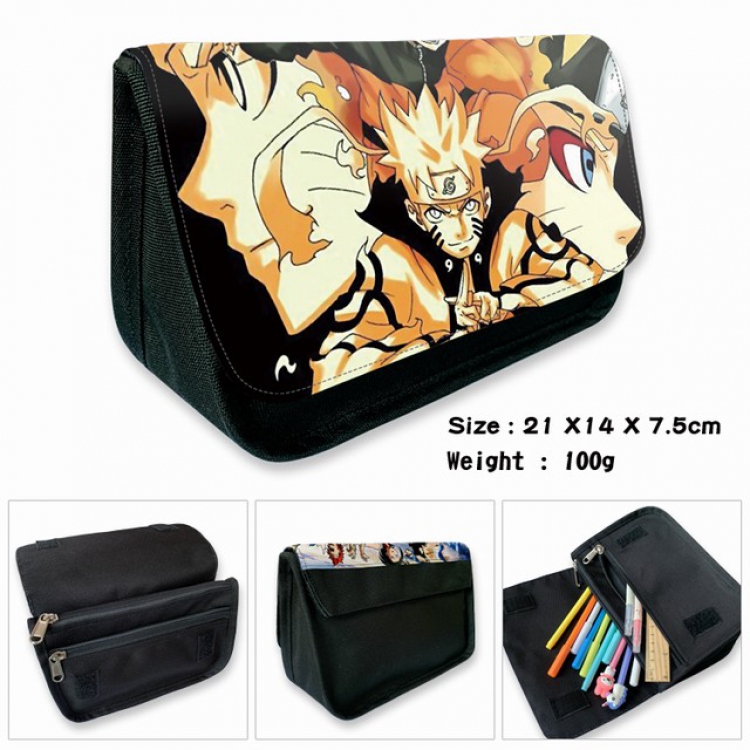 Naruto-2B Anime double layer multifunctional canvas pencil bag wallet 21X14X7.5CM 100G