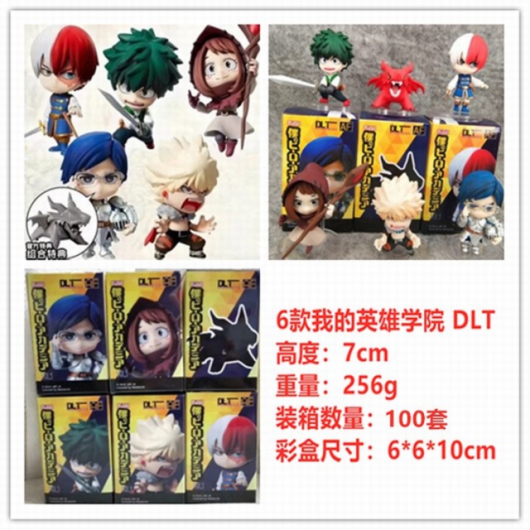 My Hero Academia DLT a set of 6 Boxed Figure Decoration Model 7CM 256G a box of 100 sets