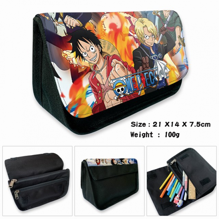 One Piece-2B Anime double layer multifunctional canvas pencil bag wallet 21X14X7.5CM 100G