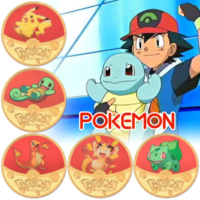 pokemon anime Commemorative Coin Collect Badge Lucky Coin Decision Coin