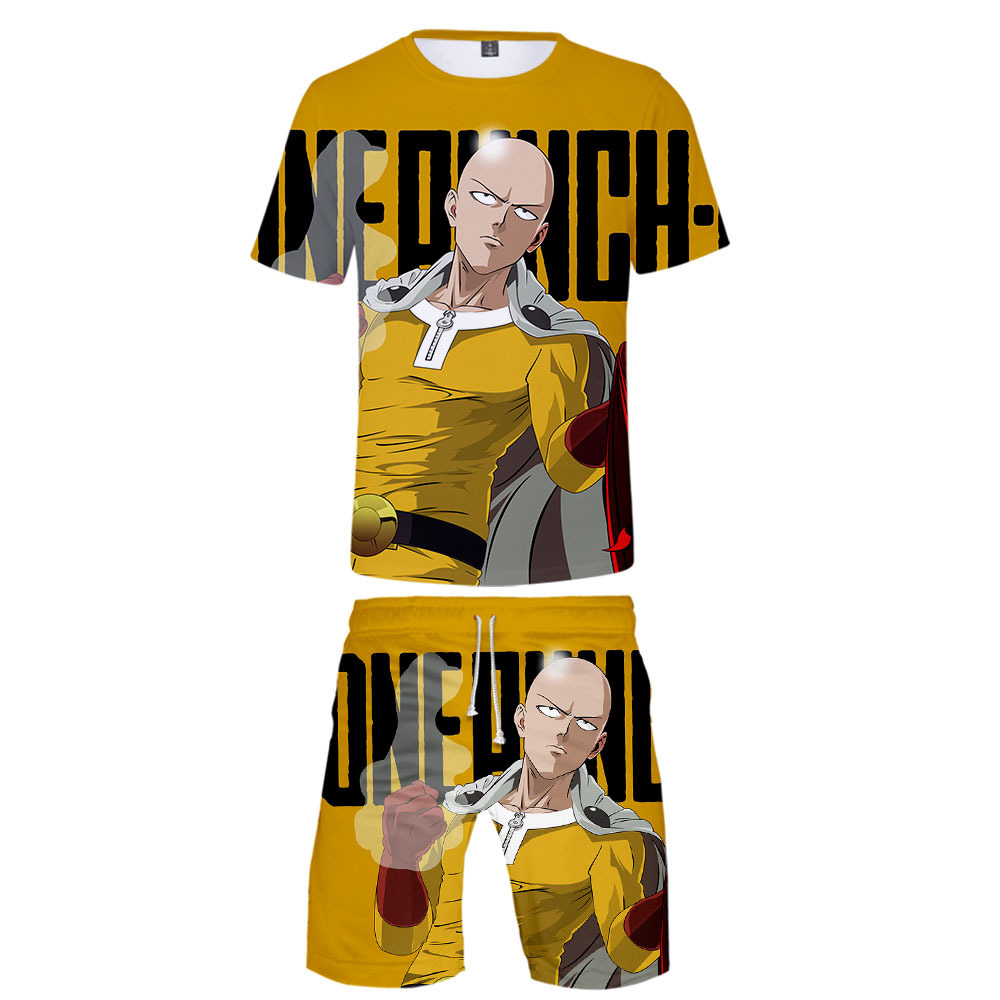 one punch man anime 3d printed tshirt pants set 2xs to 4xl