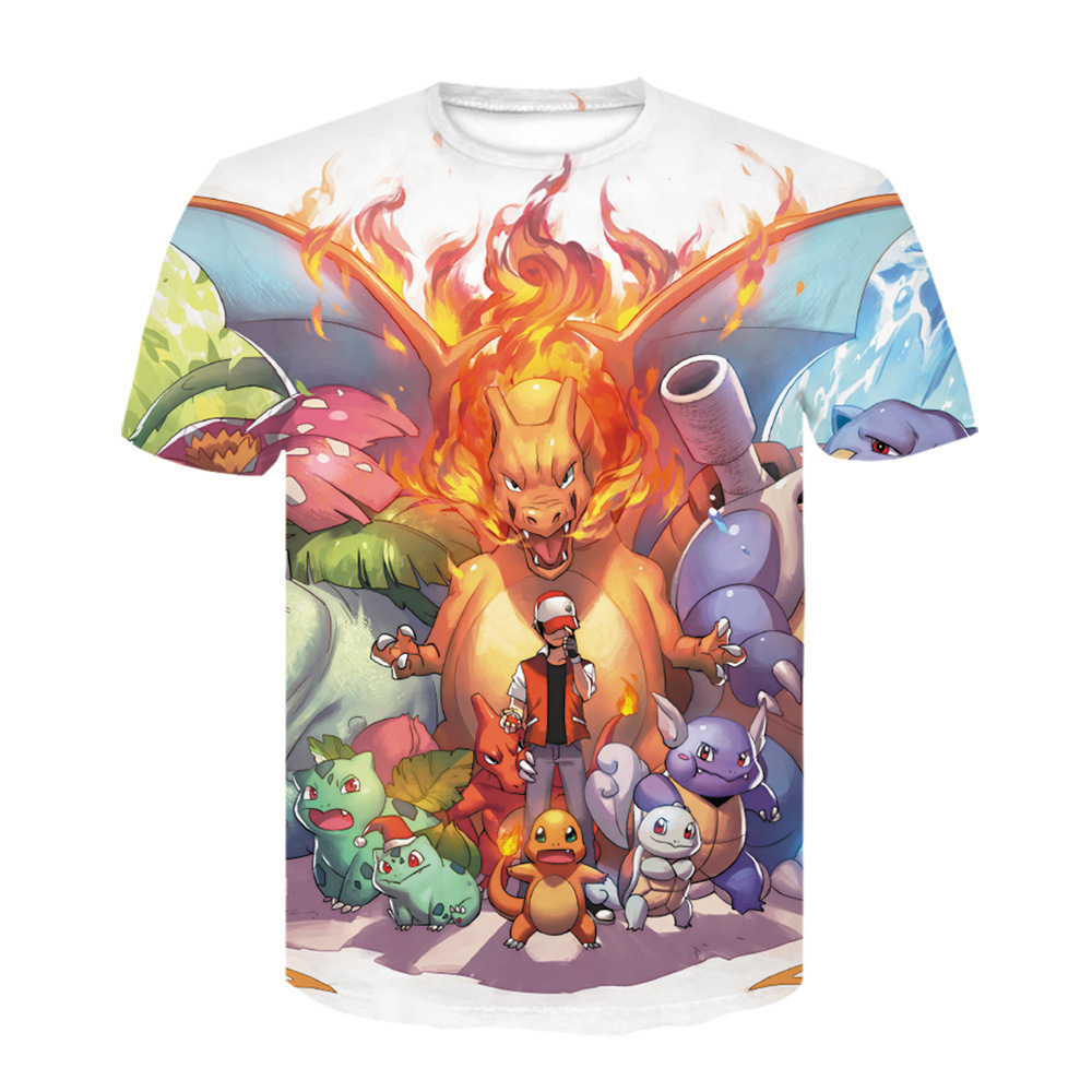 pokemon anime 3d printed tshirt 2xs to 4xl
