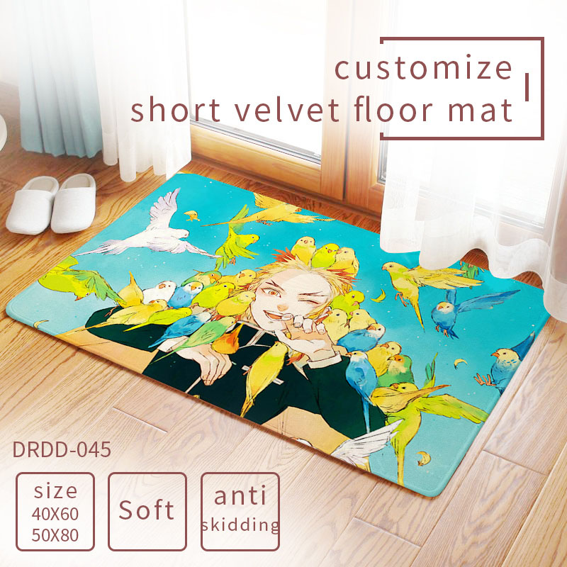 Demon Slayer anime customize short velvet floor mat