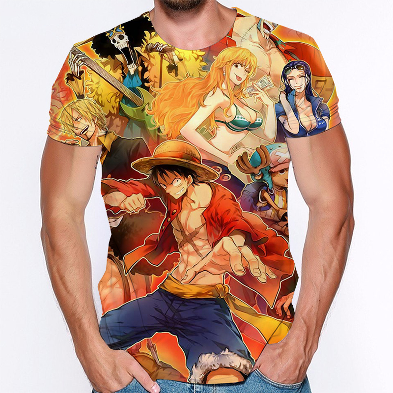 one piece anime 3d printed tshirt