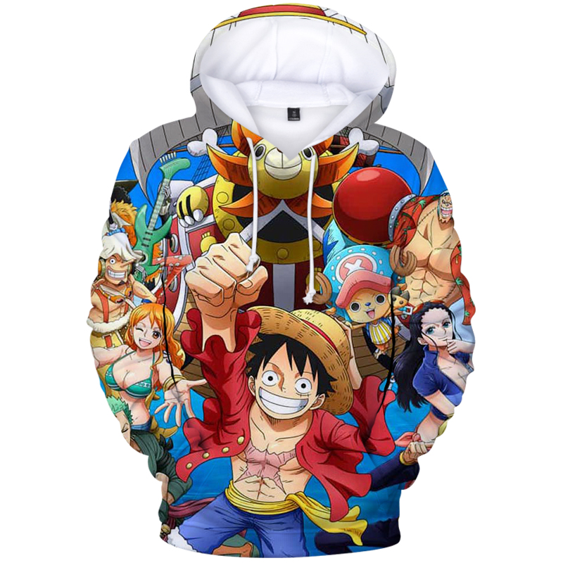 one piece anime 3d printed hoodie