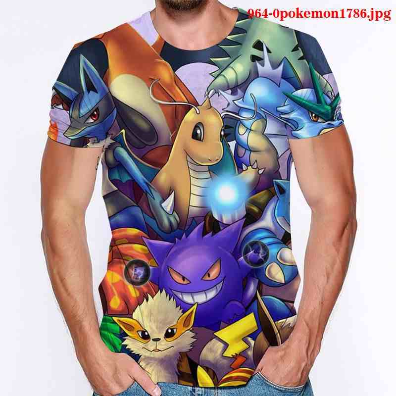 pokemon anime 3d printed tshirt