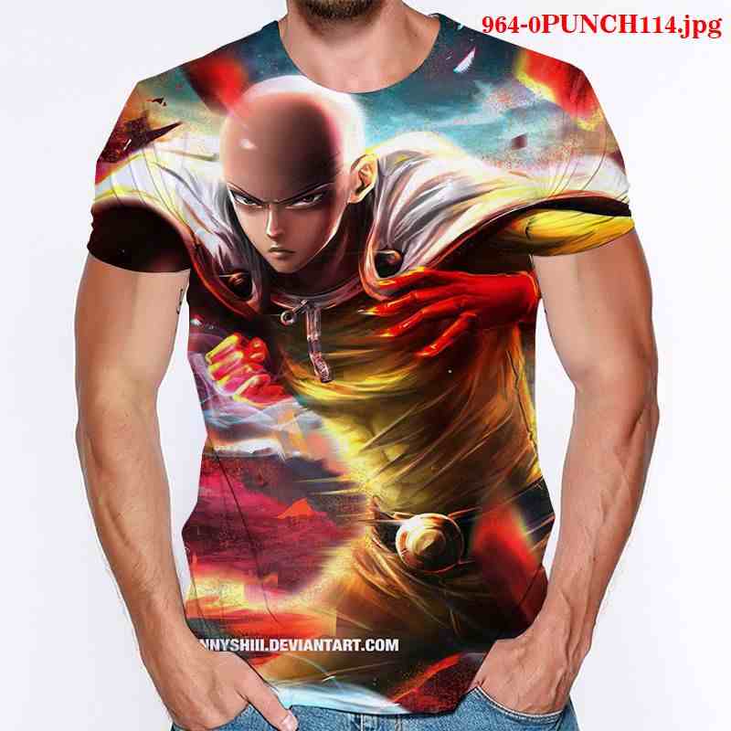 one punch man anime 3d printed tshirt