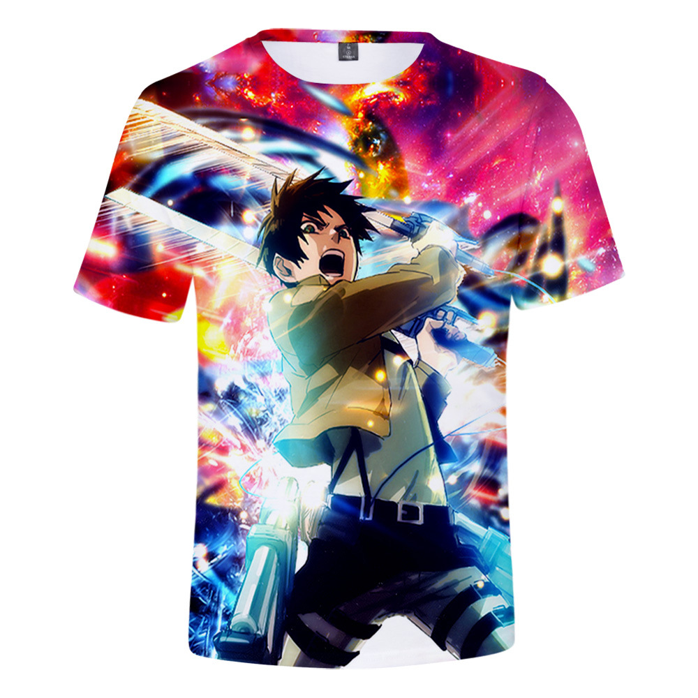attack on titan anime 3d printed tshirt