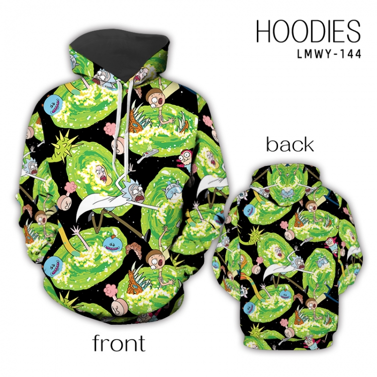 Rick and Morty Anime full color zipper hooded sweater M L XL 2XL LMWY145