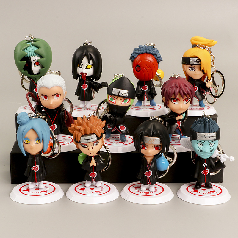 naruto anime figure keychain 6-10cm price for 11 pcs/set