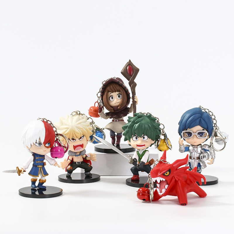 my hero academia anime figure keychain 6-10cm price for 6 pcs/set