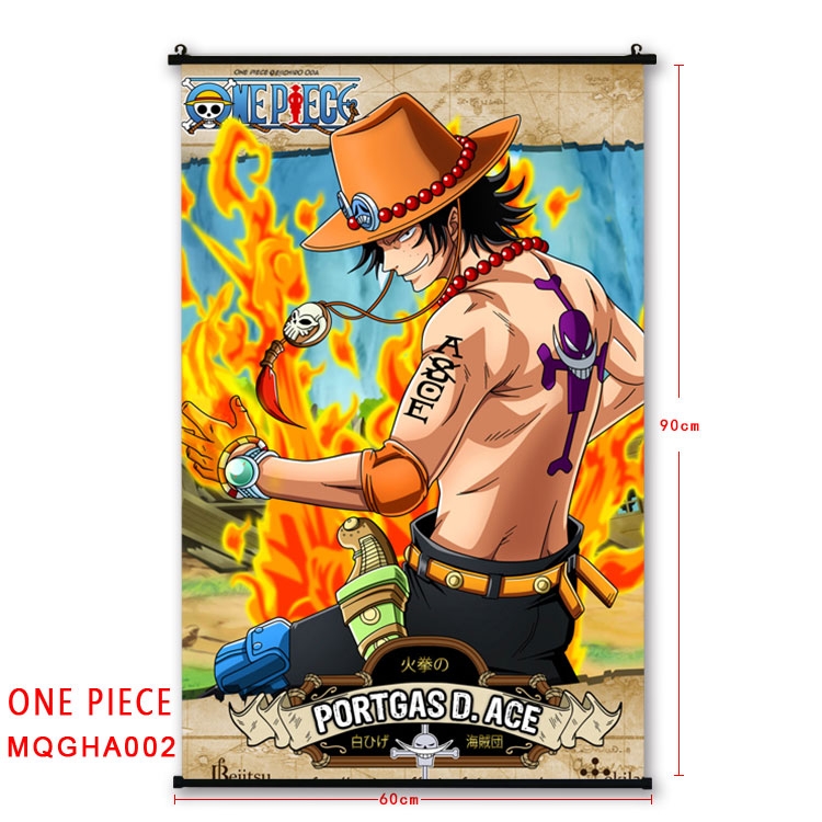 One Piece Anime plastic pole cloth painting Wall Scroll 60X90CM