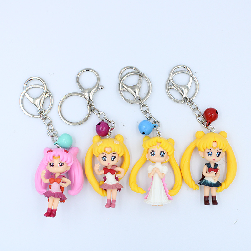 sailormoon anime figure keychain 6-10cm price for 4pcs/set