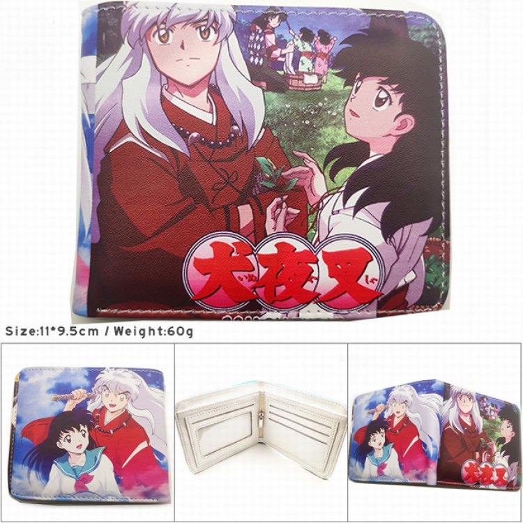 Inuyasha Anime color picture two fold Short wallet 11X9.5CM 60G HK702