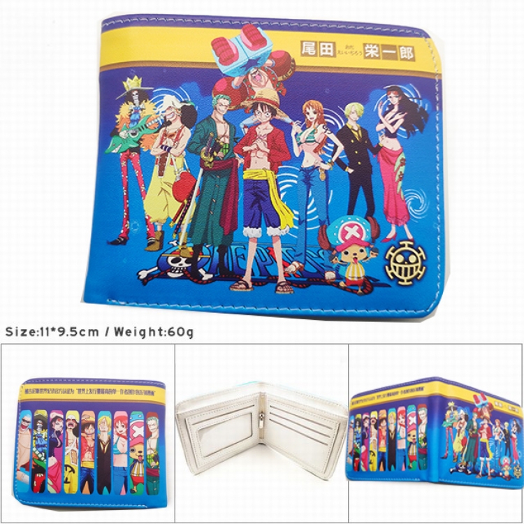 One Piece Anime color picture two fold Short wallet 11X9.5CM 60G HK698