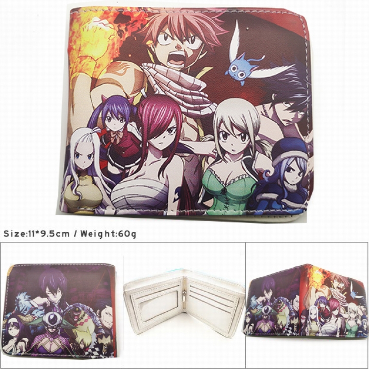 Fairy tail Anime color picture two fold Short wallet 11X9.5CM 60G HK715