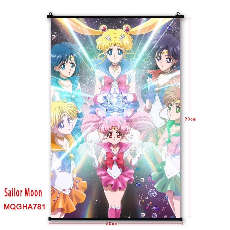 Sailormoon Anime plastic pole cloth painting Wall Scroll 60X90CM