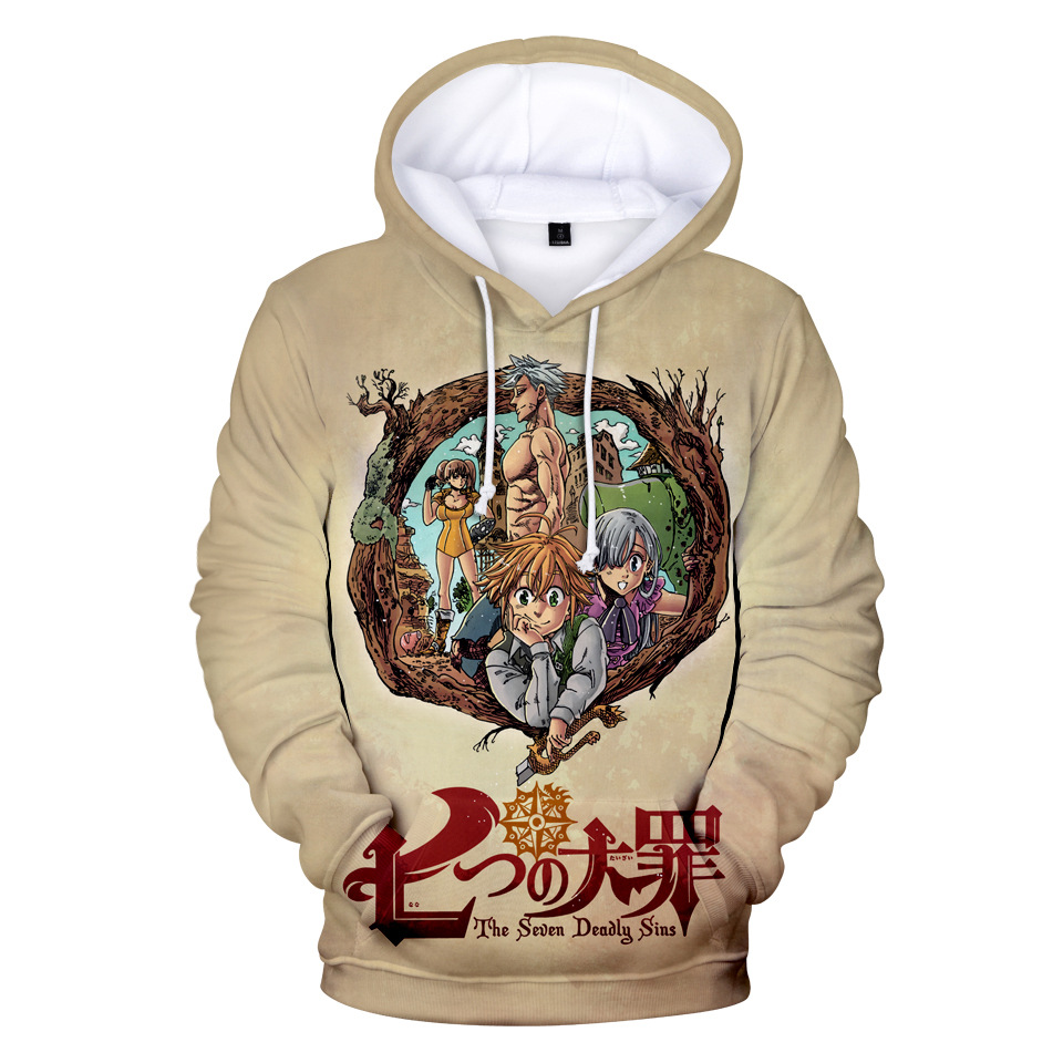 seven deadly sins anime 3d printed hoodie