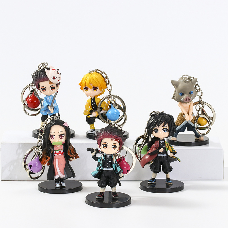 demon slayer anime figure keychain 6-10cm price for 6 pcs/set