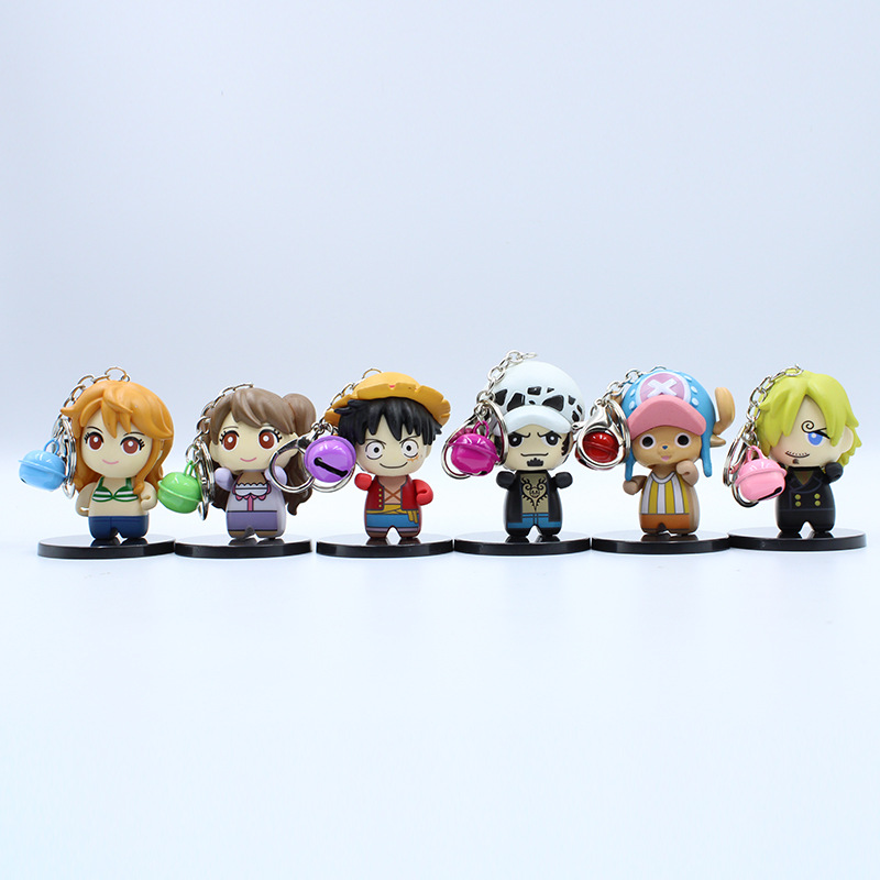 one piece anime figure keychain 6-10cm price for 6 pcs/set