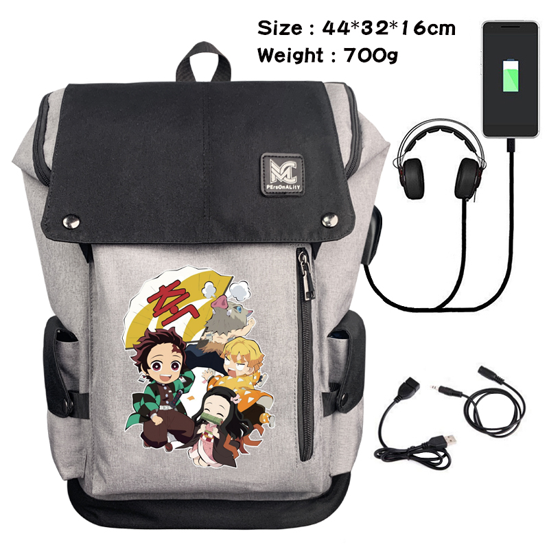 demon slayer Data cable animation game backpack school bag