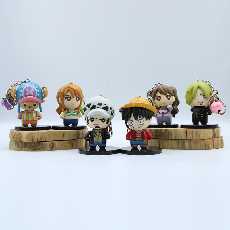 one piece anime figure keychain 6-10cm price for 6 pcs/set