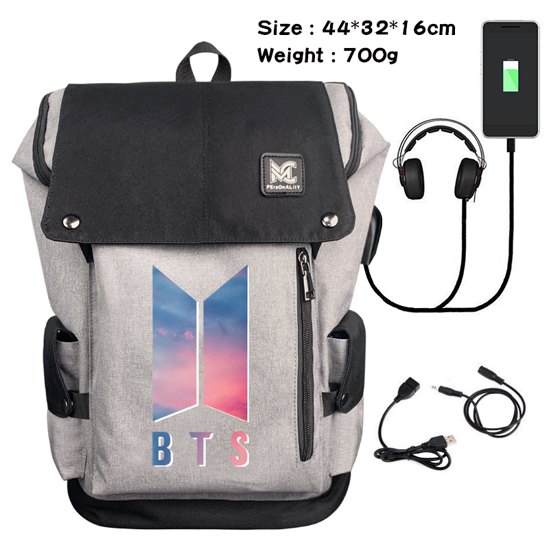 BTS Data cable animation game backpack school bag