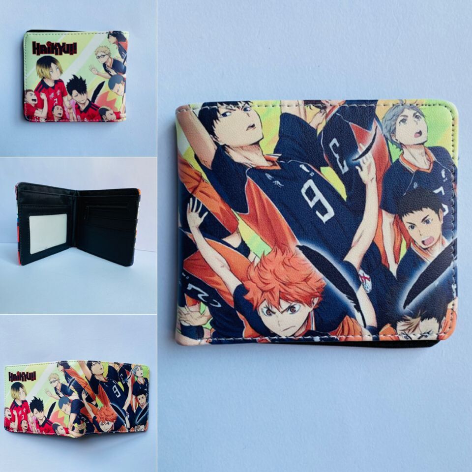 8 Styles Haikyuu Cartoon Coin Purse Folding PU Anime Short Wallet