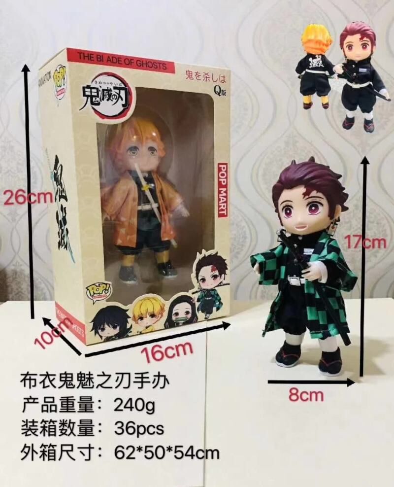 Demon Slayer : Kimetsu no Yaiba Q version Agatsuma Zenitsu Anime Figure Toy Collection Doll